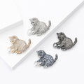 Metal Alloy Rhinestone Playful Cat Brooch For Women's Suit Decoration view 2