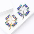 Alloy Mother Of Pearl Clover Brooch Pin For Coats view 3