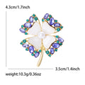 Alloy Mother Of Pearl Clover Brooch Pin For Coats view 4
