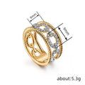 Elegant Two Tone Hollow Geometric Ring For Women With Interlocking Buckle Design Light Luxury Jewelry view 4