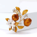 Alloy Persimmon Fig Branch Brooch For Chinese Style Apparel Decoration view 2