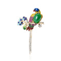 Alloy Enamel Long Tail Parrot Brooch For Fashion Apparel view 2