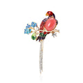 Alloy Enamel Long Tail Parrot Brooch For Fashion Apparel view 1