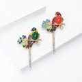 Alloy Enamel Long Tail Parrot Brooch For Fashion Apparel view 3