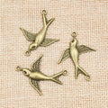 Antique Bronze Alloy Swallow Bird Pendant Charm, 37x30mm 2g DIY Necklace Bracelet Jewelry Accessory view 2