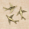 Antique Bronze Alloy Swallow Bird Pendant Charm, 37x30mm 2g DIY Necklace Bracelet Jewelry Accessory view 3