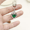 Metal Rhinestone Heart Oval Keychain Bag Charm Gift Key Ring view 3