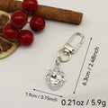 Metal Rhinestone Heart Oval Keychain Bag Charm Gift Key Ring view 2