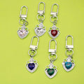 Metal Rhinestone Heart Oval Keychain Bag Charm Gift Key Ring view 1