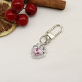 Metal Rhinestone Heart Oval Keychain Bag Charm Gift Key Ring view 6
