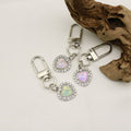 Rhinestone Metal Oval Heart Keychain Luxury Bag Charm Gift view 4