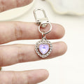 Rhinestone Metal Oval Heart Keychain Luxury Bag Charm Gift view 3