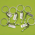 Metal Dumbbell Barbell Keychain Fitness Car Charm Gift view 1