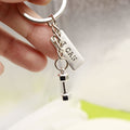 Metal Dumbbell Barbell Keychain Fitness Car Charm Gift view 3
