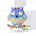 Fashion Alloy Enamel Owl Brooch Abstract Lapel Pin For Apparel view 2