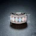 Exotic Oval Faux Opal Women's Ring, Light Luxury Elegant Fashion Finger Jewelry view 4
