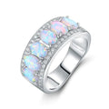 Exotic Oval Faux Opal Women's Ring, Light Luxury Elegant Fashion Finger Jewelry view 5