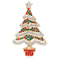 Gold Tone Silver Tone Christmas Tree Crystal Metal Brooch Pin view 6