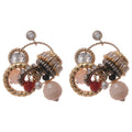 2026 New Copper Zircon Hoop Earrings With Silver Pins, Geometric Round Ethnic Vintage Light Luxury Jewelry view 5