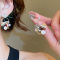 2026 New Copper Zircon Hoop Earrings With Silver Pins, Geometric Round Ethnic Vintage Light Luxury Jewelry view 2