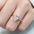Luxury Elegant Women's Teardrop Pigeon Egg Statement Ring For Wedding Engagement Jewelry view 3