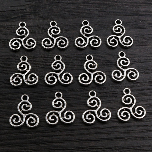 Alloy Swirl Small Pendant DIY Jewelry Accessory Necklace Bracelet Charm 16x13mm