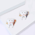 Alloy Enamel Toothbrush Tooth Brooch Pin For Collar Decoration view 3