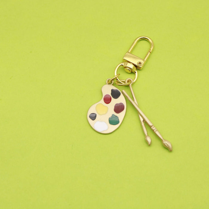 Metal Enamel Paint Palette Keychain Bag Charm Gift