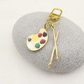Metal Enamel Paint Palette Keychain Bag Charm Gift view 4