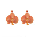 Elegant Summer Orchid Flower Acrylic Petal Alloy Stud Earrings For Beach Forest Sweet Statement Earrings view 5