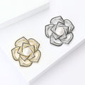 Alloy Rhinestone Hollow Camellia Brooch For Coats And Suits view 3