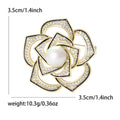 Alloy Rhinestone Hollow Camellia Brooch For Coats And Suits view 6