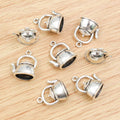 Alloy 3D Kettle Pendant DIY Jewelry Accessory Necklace Bracelet Charm 19x17x10mm view 3