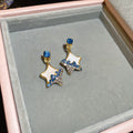 Light Luxury Resin Star Round Pendant Drop Earrings With Rhinestone Inlay And Silver Pin view 3