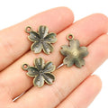 Antique Bronze Alloy Flower Pendant 21x17mm, 1.7g DIY Necklace Bracelet Jewelry Charm Finding view 5