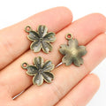 Antique Bronze Alloy Flower Pendant 21x17mm, 1.7g DIY Necklace Bracelet Jewelry Charm Finding view 1