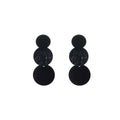 Elegant Black Geometric Round Drop Studs With Irregular Textured Acrylic Alloy Statement Earrings view 5