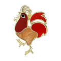 Alloy Rooster Animal Brooch For Fashion Apparel Decoration view 1