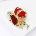 Alloy Rooster Animal Brooch For Fashion Apparel Decoration view 3