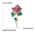 Alloy Rhinestone Rose Flower Brooch Pin For Elegant Womens Clothing view 4