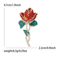 Alloy Rhinestone Rose Flower Brooch Pin For Elegant Womens Clothing view 5