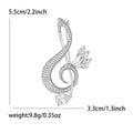 Copper Zircon Musical Note Brooch Pin Elegant Suit Lapel Accessory view 5