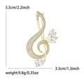 Copper Zircon Musical Note Brooch Pin Elegant Suit Lapel Accessory view 4