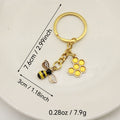 Zinc Alloy Enamel Bee Honeycomb Keychain Car Bag Charm view 2