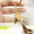 Zinc Alloy Enamel Bee Honeycomb Keychain Car Bag Charm view 3