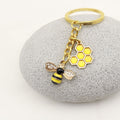 Zinc Alloy Enamel Bee Honeycomb Keychain Car Bag Charm view 4