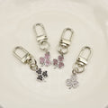 Zinc Alloy Clover Drop Oil Rhinestone Keychain Bag Charm Gift view 3