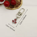 Zinc Alloy Clover Drop Oil Rhinestone Keychain Bag Charm Gift view 2