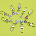Zinc Alloy Clover Drop Oil Rhinestone Keychain Bag Charm Gift view 1