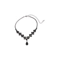 Light Luxury Copper Wheat Ear Rhinestone Teardrop Necklace Earrings Jewelry Set view 5